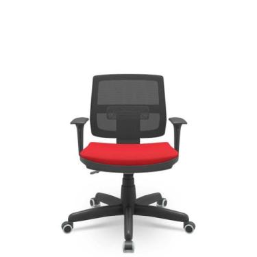 Imagem de Cadeira Brizza Executiva Poliéster Tela Mesh Giratória com Braços Regu