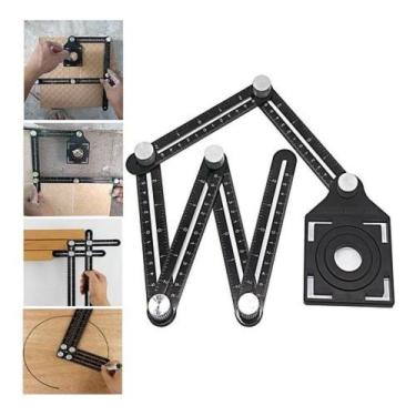 Imagem de Regua Esquadro Medidor 6 Angulos Corte Piso Ceramica Azulejo - Nibus, 