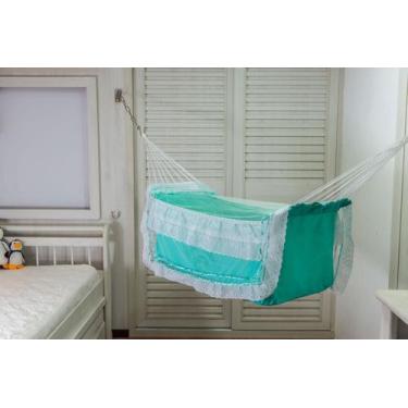 Imagem de Rede de Dormir Berço infantil para Bebê Verde - TEIXEIRA