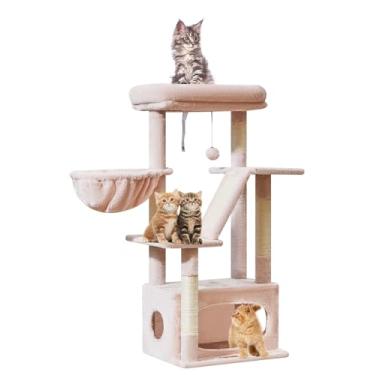Imagem de Taoqimiao Árvore de gato, torre para gatos de 97 cm para gatos internos, adequada para gatinhos com condomínio luxuoso para gatos com cestas ajustáveis e poleiro luxuoso MS029SP Jelly Pink