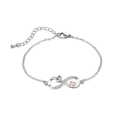Imagem de JMQJewelry Números infinitos 12 13 16 18 21 30 40 50 60 70 pingentes de contas femininas de coração serve para pulseiras Pandora 17 cm 5 cm, 17cm 6.7in, Aço inoxidável, Sem Pedra Preciosa