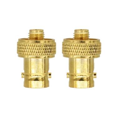 Imagem de YiNiTone 2 peças SMA fêmea para conector BNC fêmea de baixa perda para Baofeng UV-5R BF-888S Quansheng UV-K6 UV-5RPlus Adaptador de conversão de rádio amador Walkie Talkie RF SMA adaptador de antena