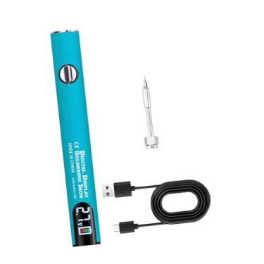 Imagem de Generic Conjunto portátil de ferro de solda sem fio, carregamento USB para dispositivo de aquecimento eletrônico, fácil de usar, tensões ajustáveis, Conjunto Azul