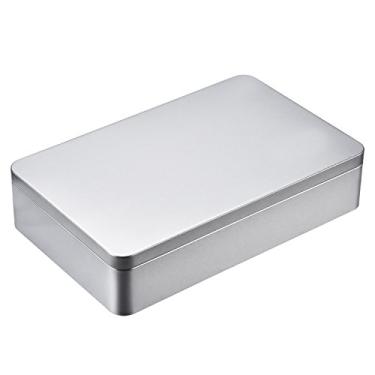 Imagem de Hotop 8.5 by 5.3 by 1.9 Inch Silver Rectangular Empty Tin Box Containers, Gift, Jewelery and Storage Tin Kit, Home Organizer