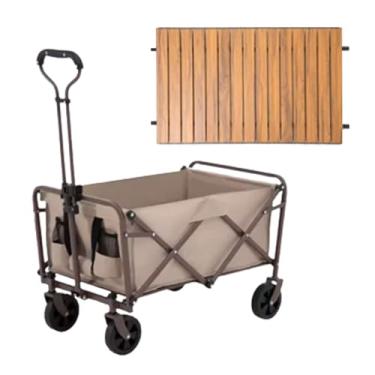 Imagem de carroça Carrinho de vagão com rodas, dobrável, para acampamento, jardim, quintal, carrinhos e vagões com alça retrátil, rolamento oad, 150kg/331lb dobrável