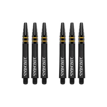 Imagem de RED DRAGON Hastes médias pretas de campeão mundial duplo Snakebite (eixos) - 2 conjuntos por pacote (6 hastes de dardo no total)