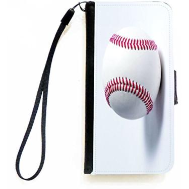 Imagem de Rikki Knight Capa carteira flip de beisebol com aba magnética para Apple iPhone 5c
