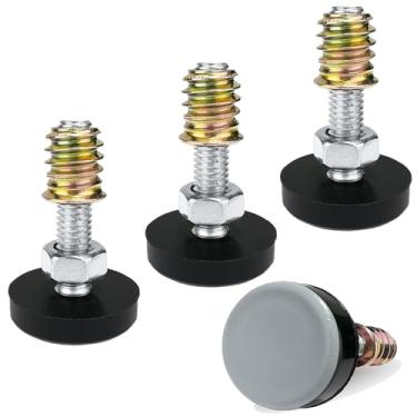 Imagem de Pés niveladores de rosca de 1/10.2 cm PTFE (Teflon) inferior (base de 20 mm), pés de móveis ajustáveis rosqueados em nivelador deslizante de móveis para carpete e superfície de madeira (base de 28 mm