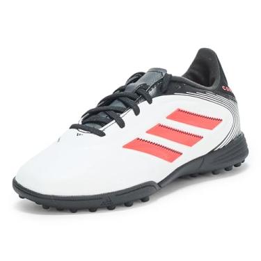 Imagem de adidas Tênis de futebol unissex infantil Copa Pure 3 League Turf, Branco/vermelho lúcido, preto, 2.5 Little Kid