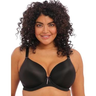 Imagem de Elomi Sutiã feminino Bijou Camiseta Plunge Without Push Up, gancho em J móvel para estilo nadador. Tamanhos do Reino Unido E-H, tamanhos dos EUA DDD-K, Preto, 42FF