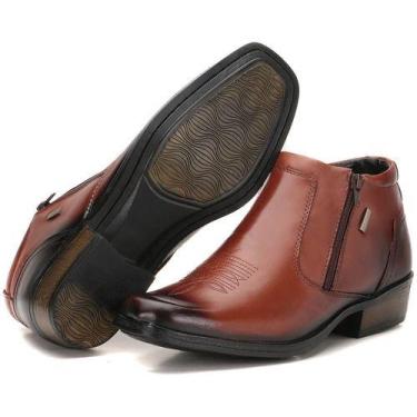 Imagem de Bota Masculina De Couro Social Country Zíper Sola Costurada - Kéffor, 