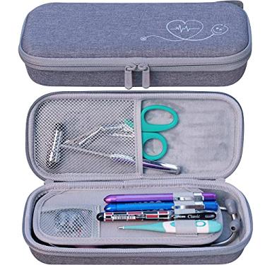 Imagem de ButterFox Estojo de estetoscópio premium com divisória e compartimento para identidade para 3M Littmann Classic III, Cardiology IV Diagnóstico e mais estetoscópios com bolso para acessórios de enfermeira (cinza)