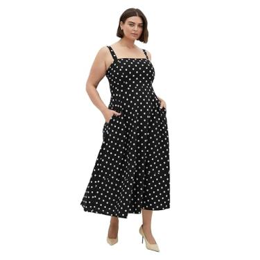 Imagem de City Chic Vestido longo feminino plus size - estampa Collins, Mancha preta, 58