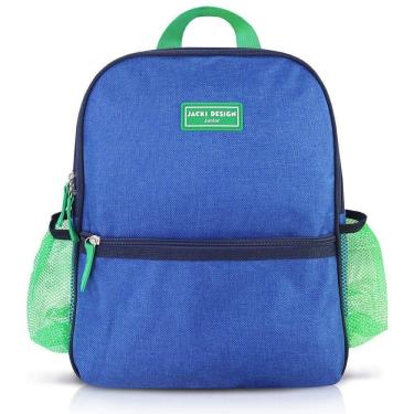 Imagem de Kit Mochila Escolar Lancheira Térmica Pote Para Lanche E Garrafa 460ml Infantil Azul