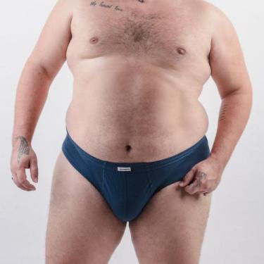 Imagem de Cueca Nawes Slip Lisa em Algodão com Lateral Canelada Tamanho Especial