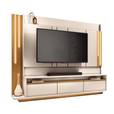 Imagem de Estante de TV 75 Pol 240cm Fany Off White/Cinamomo H01 - D`Rossi
