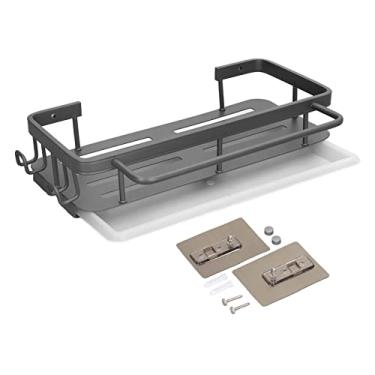 Imagem de Prateleira para pia de cozinha montada na parede Grcfumo, rack de secagem de pratos de alumínio, rack de pratos de cozinha à prova, pia, saboneteira e suporte de esponja para
