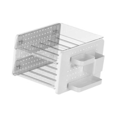 Imagem de IEUDNS Titular de livros de organizador de mesa Modern Space Saving Desk Pegboard Bookshelf for Tabletop Workspace Escola Dormência da Office, 27.5cmx33cmx19.5cm