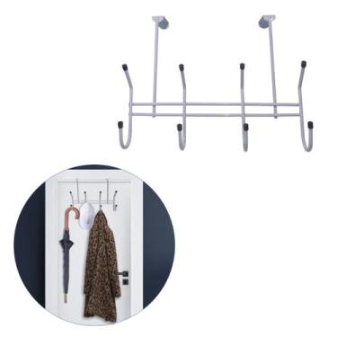 Imagem de Cabideiro Duplo - Pendurador de Porta 8 Ganchos - Multiuso - NoBrand, 