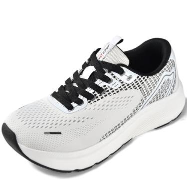 Imagem de JACKSHIBO Sapatos Femininos com Bico Largo, Tênis Atléticos, Academia, Treino, Cross Training, Tênis Plataforma Zero Drop, Branco, 7.5 Wide
