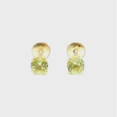 Imagem de Brinco Bebê Ouro 18k Peridoto Natural 3mm Tarraxa Rosca