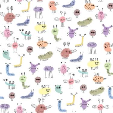 Imagem de WALLDMAN Papel de parede Peel and Stick Kind Bugs - Papel de parede não tecido, autoadesivo - Papel de contato para armários e gavetas