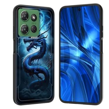 Imagem de JHYYTUJTYP Capa para Moto G 5G 2025, [Teste de queda de grau militar] Capa protetora resistente à prova de choque resistente para Motorola Moto G 5G 2025 de 6,7 polegadas, dragão relâmpago