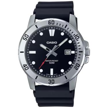 Imagem de Relógio CASIO masculino preto borracha MTP-VD01-1EVUDF