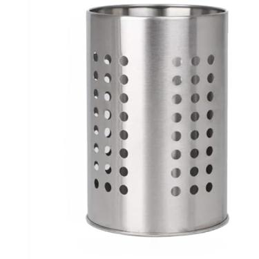 Imagem de Escorredor de Talheres Grande em Inox Preto e Prata Redondo Porta Talheres (INOX PRATA)