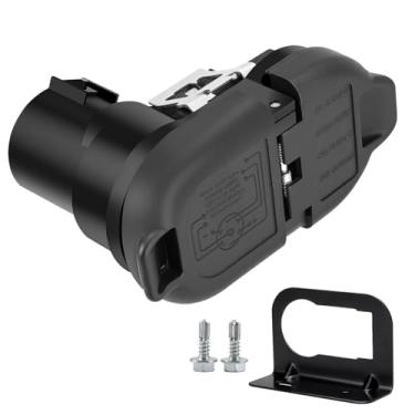 Imagem de C-Tzu Reboque de chicote de freio de reboque conector de plugue plano redondo de 7 pinos / 4 pinos para Ford 9U5Z-14489-MAA 2009-2023