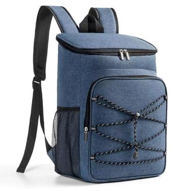Imagem de Mochila Térmica Cooler 22L Isolamento de Alta Eficiência Impermeável Funcional Ergonômica Ideal para Gelo Bebidas Lanches Passeios ao Ar Livre Garante Conforto Durabilidade e Fácil Limpeza (AZUL)