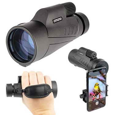 Imagem de Omano Telescópio monocular Smithsonian 12 x 50 com adaptador para smartphone – monóculos para adultos – telescópio de alta potência – monóculo ideal para observação de pássaros e entusiastas da