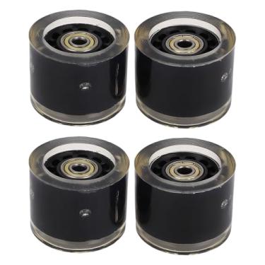 Imagem de Rodas e Rolamentos Longboard, 4 PCs Skateboard Wheels Substituição Core Magnetic Frict (Preto)