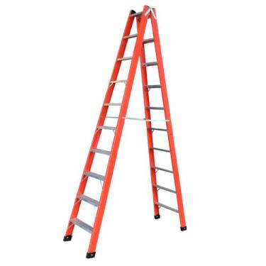 Imagem de Escada Dupla de Aluminio e Fibra de Vidro Residencial 10 Degraus 3 Met