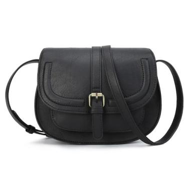 Imagem de Bolsa tiracolo AFKOMST Saddle Purse, material vegano, preta, feminina