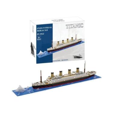Imagem de Modelo Titanic Infantil Navio De Cruzeiro 3D Mini Blocos De Construção