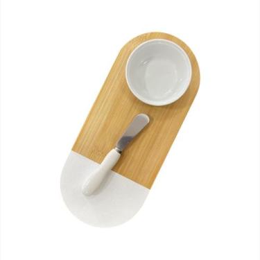 Imagem de Petisqueira em Bambu com Espátula e Bowl em Cerâmica 28x12x4cm - Class