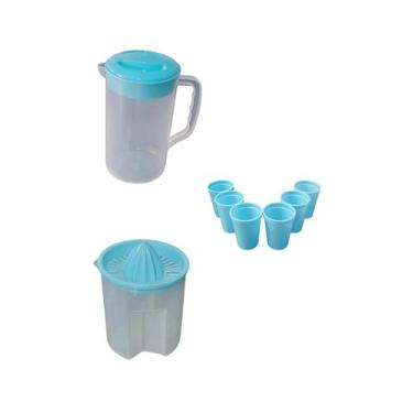 Imagem de Kit jarras com 6 copos azul micromax