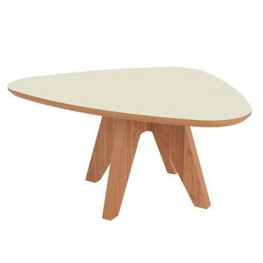Imagem de Mesa de Centro Orgânica Mille Freijó e Off White 30 cm - Dalla Costa