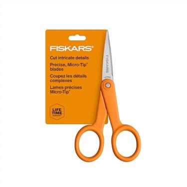 Imagem de Fiskars Tesoura de tecido Premier com cabo laranja nº 5 - alça dupla - Tesoura de costura e artesanato - Laranja
