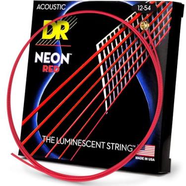 Imagem de DR Strings Cordas de guitarra ac stica m dias revestidas NEON de alta defini o (12-54)