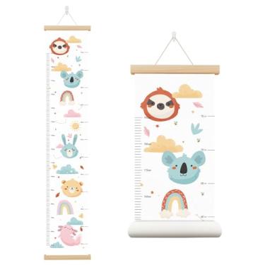 Imagem de Tabela de crescimento de animais para crianças, réguas de medição de altura da tela, gráficos de parede de altura, moldura de suporte de pôster de medição de altura, medida de altura de pendurar em