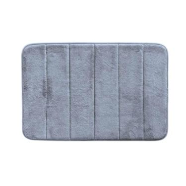 Imagem de Tapete de Banheiro Antiderrapante 60x40cm Super Soft Viscoelástico Macio e Emborrachado Cor Cinza - Conforto e Segurança