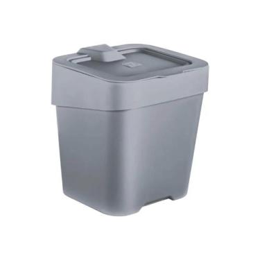 Imagem de Lixeira de Pia Slim 2,5 Litros Cinza Titânio UZ Utilidades - UZ420-CIN