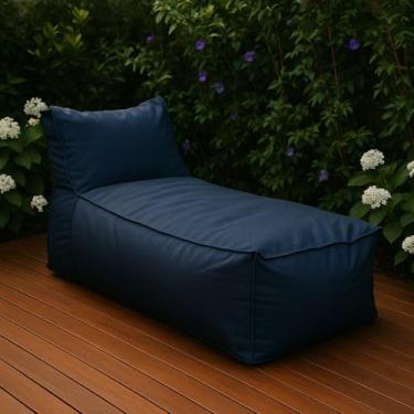 Imagem de Puff espreguiçadeira chaise area externa impermeavel 80x90x160 (azul, Grande)