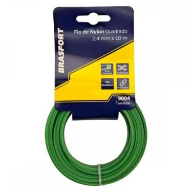Imagem de Fio De Nylon Para Aparador De Grama Brasfort Verde Quadrado 2,4Mmx10M 