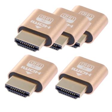 Imagem de WLGQ Plugue virtual HDMI 4K de carga fictícia de alta resolução, emulador de monitor virtual de próxima geração, adaptador de exibição sem cabeça (cor dourada)