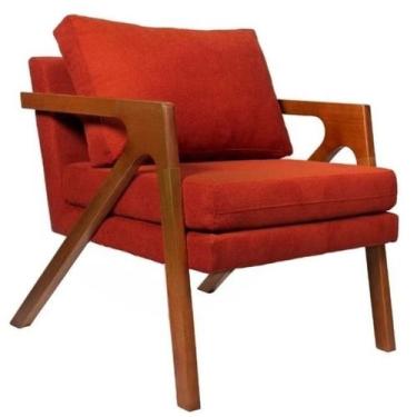 Imagem de Poltrona Decorativa Madeira Maciça Luxo Mona - Zahav Estofados, Suede 