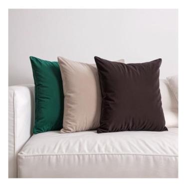 Imagem de 3 Capas Almofada Veludo Sofa 45x45 Tons de Azul e Verde - Art in Decor