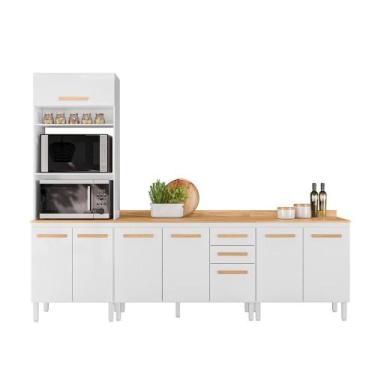Imagem de Conjunto de Cozinha Aria Modulado com 8 Portas 2 Gavetas - Loja DoceLa
